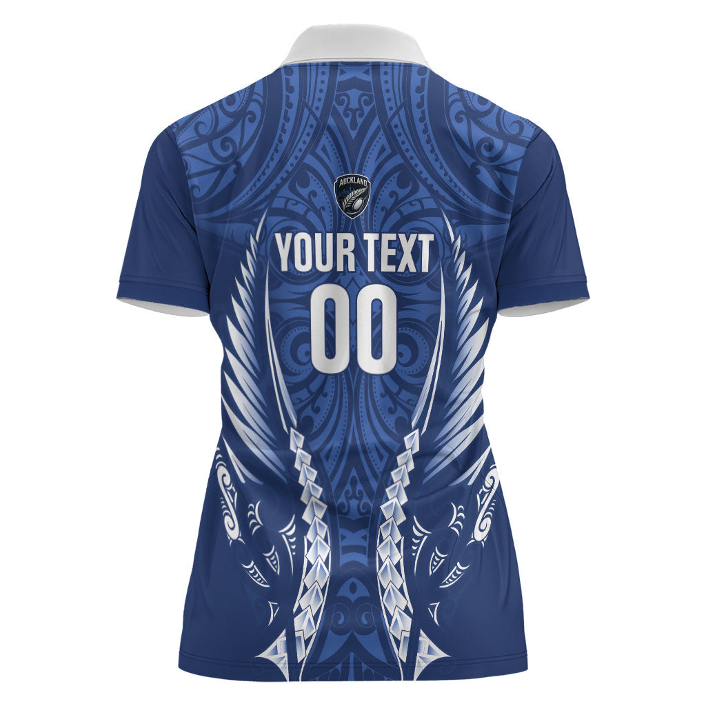 Auckland 2026 Rugby Custom Women Polo Shirt NZ Maori Silver Fern
