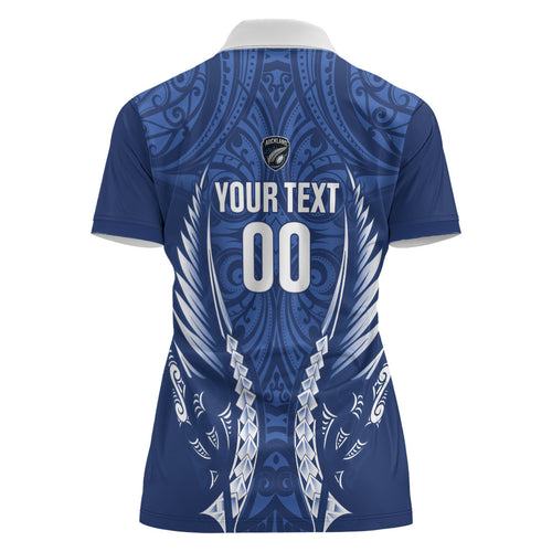 Auckland 2026 Rugby Custom Women Polo Shirt NZ Maori Silver Fern