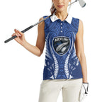 Auckland 2026 Rugby Custom Women Sleeveless Polo Shirt NZ Maori Silver Fern
