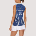 Auckland 2026 Rugby Custom Women Sleeveless Polo Shirt NZ Maori Silver Fern
