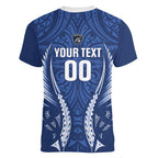 Auckland 2026 Rugby Custom Women V-Neck T-Shirt NZ Maori Silver Fern