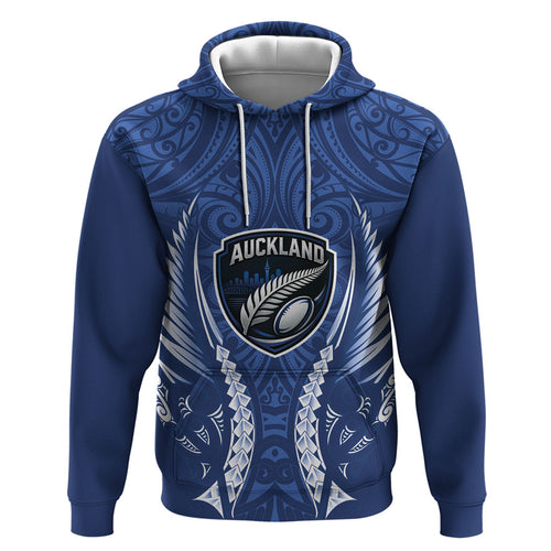Auckland 2026 Rugby Custom Zip Hoodie NZ Maori Silver Fern