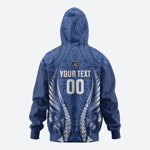 Auckland 2026 Rugby Custom Zip Hoodie NZ Maori Silver Fern