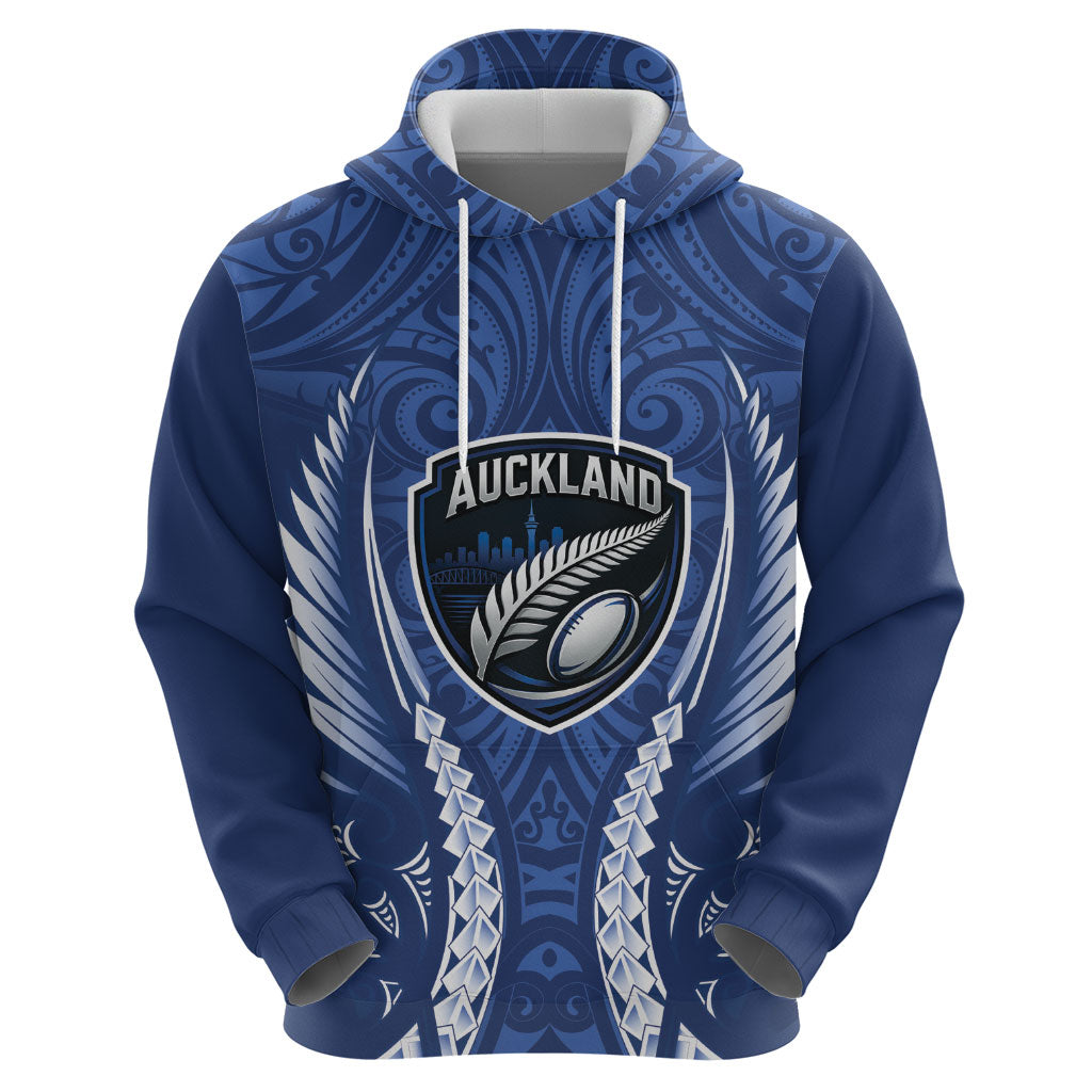 Auckland 2026 Rugby Custom Zip Hoodie NZ Maori Silver Fern
