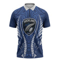 Auckland 2026 Rugby Custom Zipper Polo Shirt NZ Maori Silver Fern