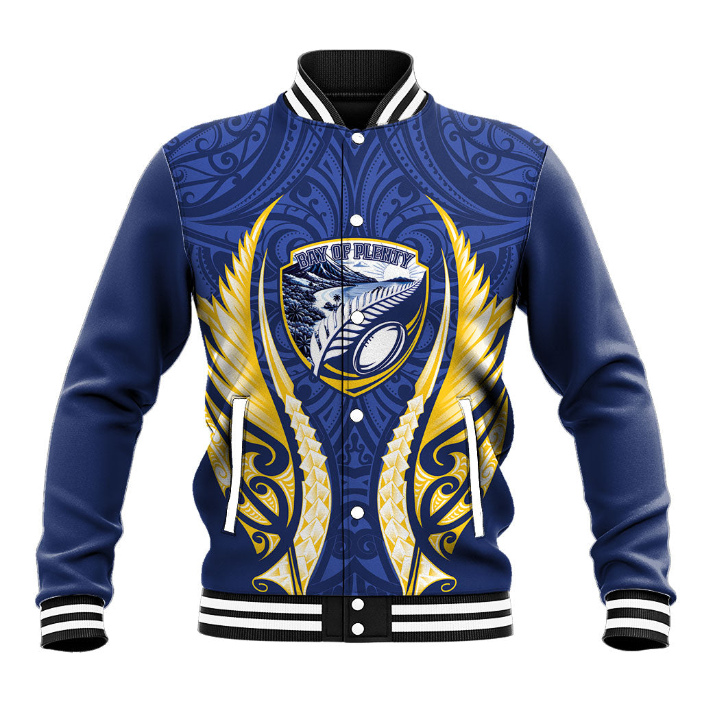 Bay of Plenty 2026 Rugby Custom Baseball Jacket NZ Maori Silver Fern