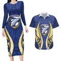Bay of Plenty 2026 Rugby Custom Couples Matching Long Sleeve Bodycon Dress and Hawaiian Shirt NZ Maori Silver Fern