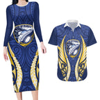 Bay of Plenty 2026 Rugby Custom Couples Matching Long Sleeve Bodycon Dress and Hawaiian Shirt NZ Maori Silver Fern