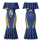 Bay of Plenty 2026 Rugby Custom Couples Matching Mermaid Dress and Hawaiian Shirt NZ Maori Silver Fern LT14