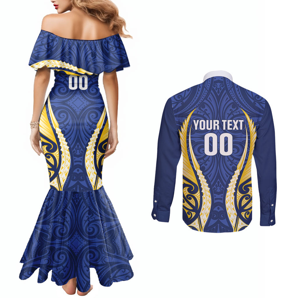 Bay of Plenty 2026 Rugby Custom Couples Matching Mermaid Dress and Long Sleeve Button Shirt NZ Maori Silver Fern