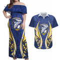 Bay of Plenty 2026 Rugby Custom Couples Matching Off Shoulder Maxi Dress and Hawaiian Shirt NZ Maori Silver Fern