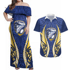 Bay of Plenty 2026 Rugby Custom Couples Matching Off Shoulder Maxi Dress and Hawaiian Shirt NZ Maori Silver Fern