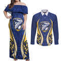 Bay of Plenty 2026 Rugby Custom Couples Matching Off Shoulder Maxi Dress and Long Sleeve Button Shirt NZ Maori Silver Fern