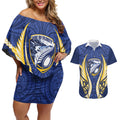 Bay of Plenty 2026 Rugby Custom Couples Matching Off Shoulder Short Dress and Hawaiian Shirt NZ Maori Silver Fern
