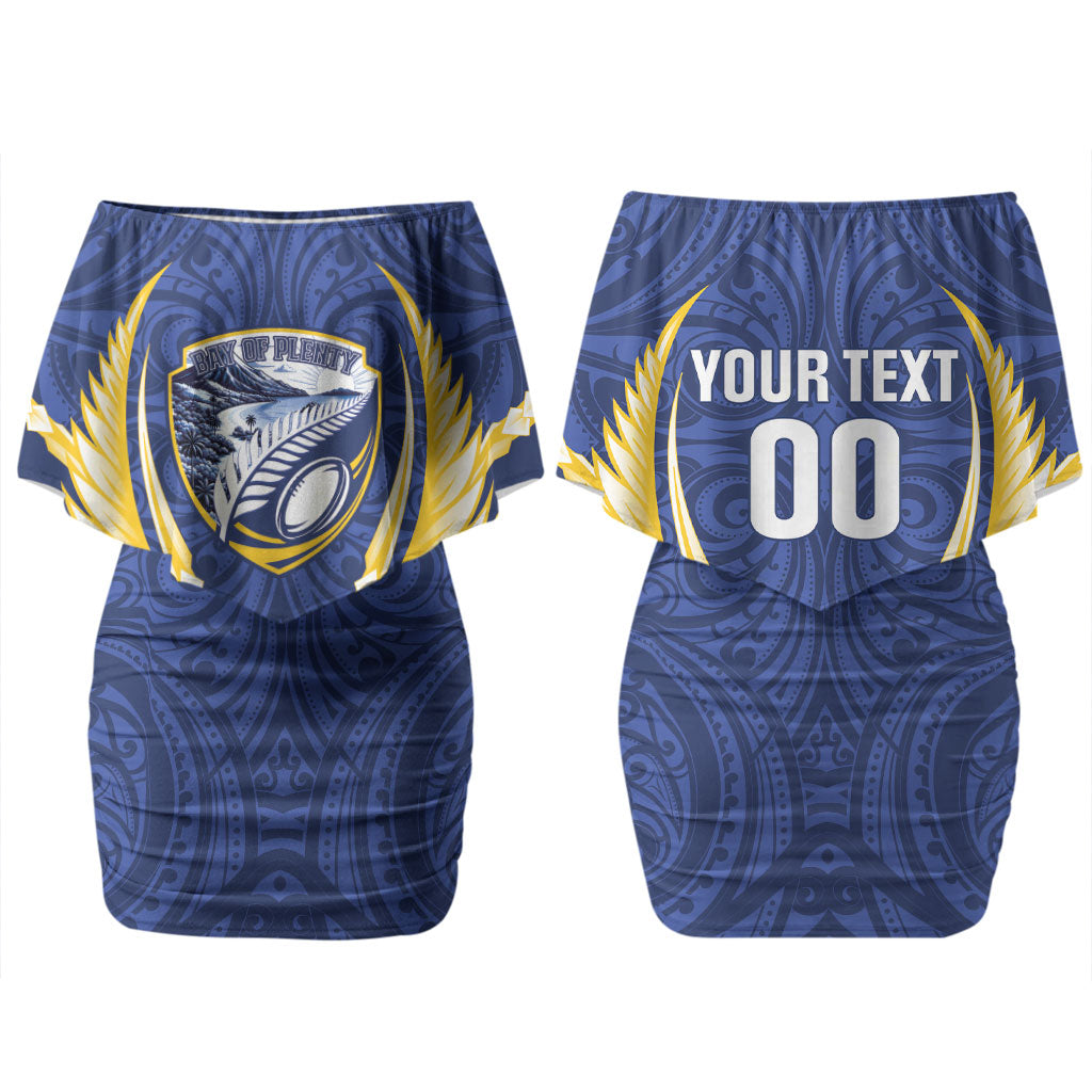 Bay of Plenty 2026 Rugby Custom Couples Matching Off Shoulder Short Dress and Long Sleeve Button Shirt NZ Maori Silver Fern LT14