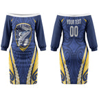 Bay of Plenty 2026 Rugby Custom Couples Matching Off The Shoulder Long Sleeve Dress and Hawaiian Shirt NZ Maori Silver Fern LT14