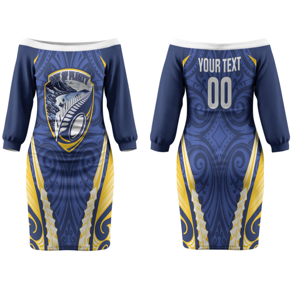 Bay of Plenty 2026 Rugby Custom Couples Matching Off The Shoulder Long Sleeve Dress and Long Sleeve Button Shirt NZ Maori Silver Fern LT14