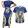 Bay of Plenty 2026 Rugby Custom Couples Matching Short Sleeve Bodycon Dress and Hawaiian Shirt NZ Maori Silver Fern