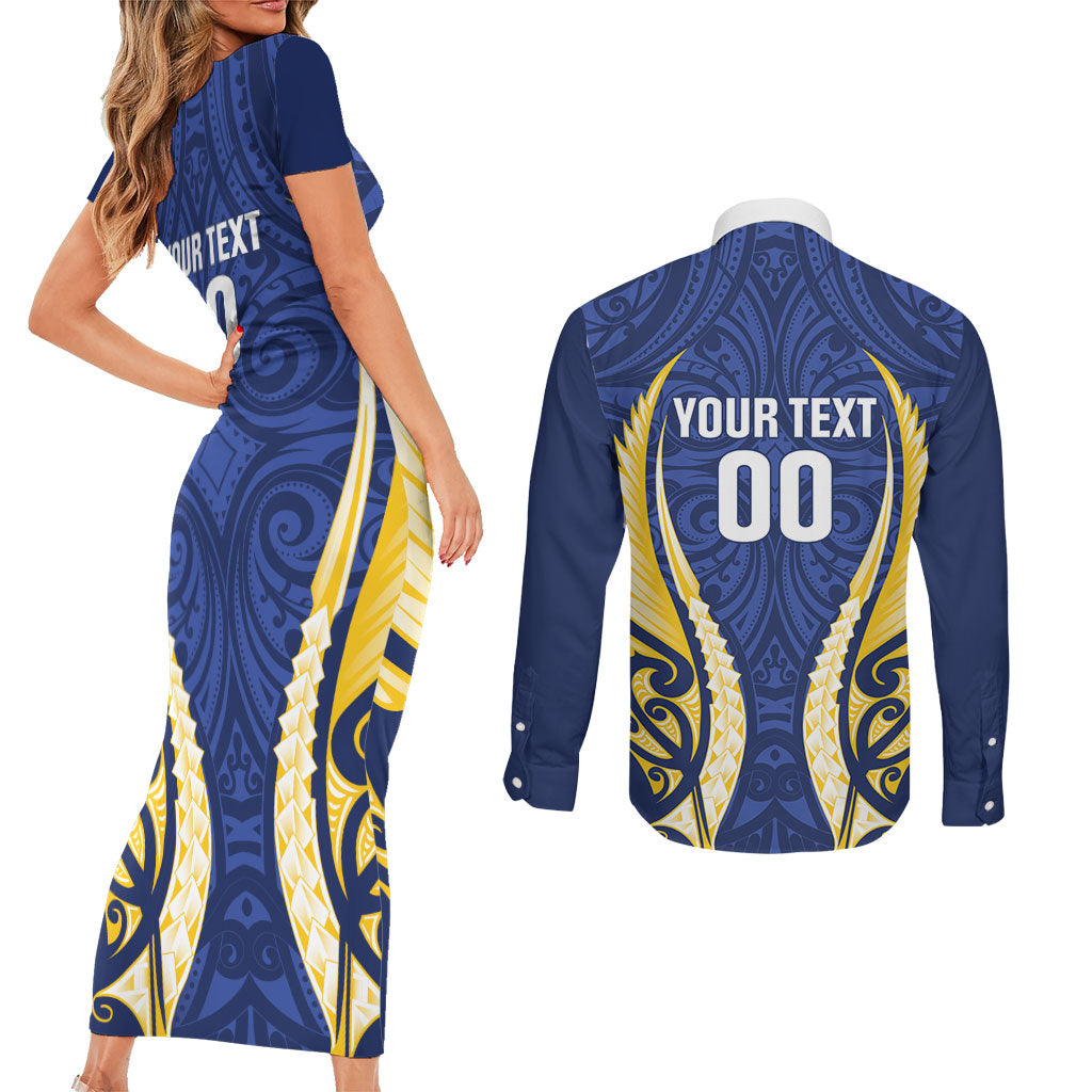 Bay of Plenty 2026 Rugby Custom Couples Matching Short Sleeve Bodycon Dress and Long Sleeve Button Shirt NZ Maori Silver Fern