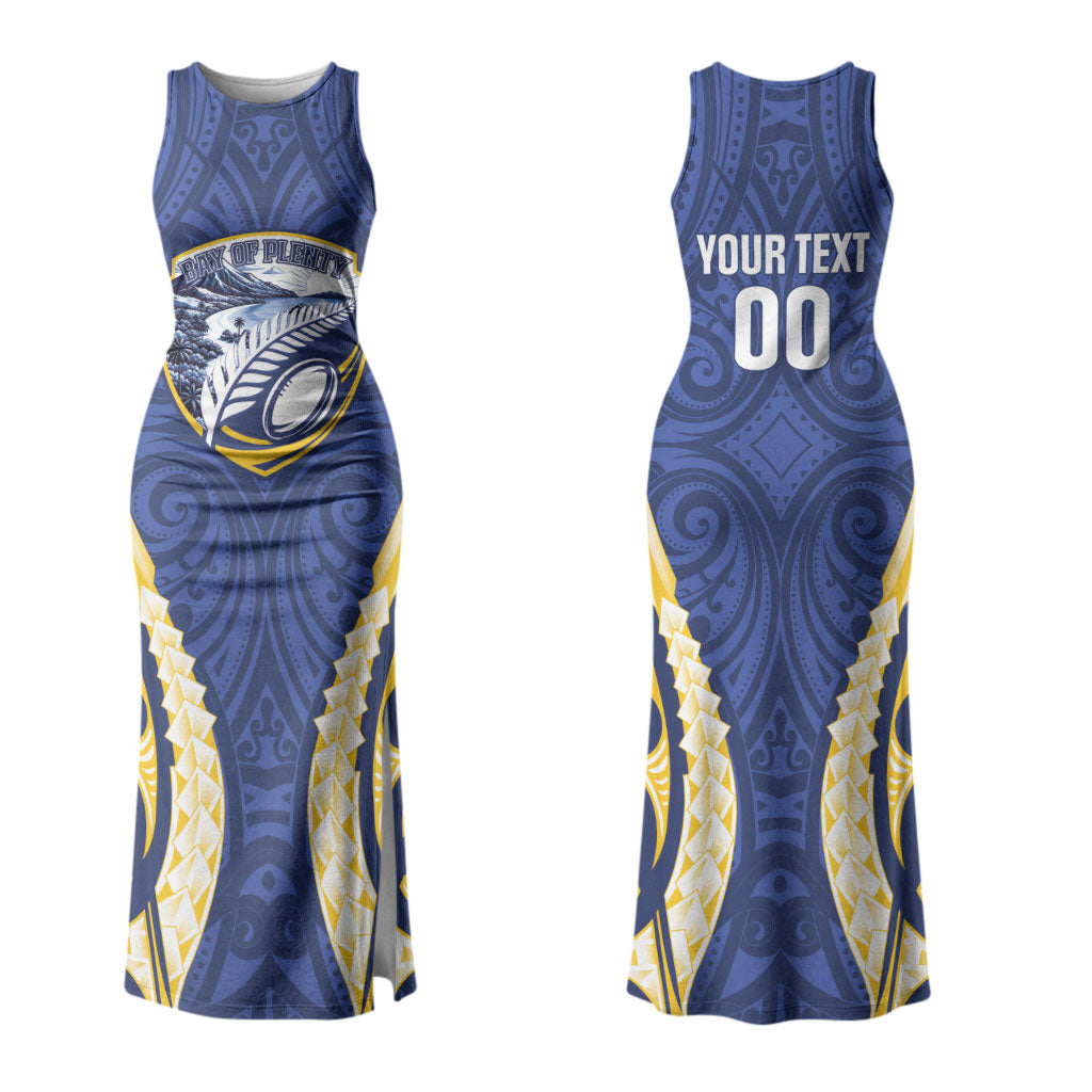 Bay of Plenty 2026 Rugby Custom Couples Matching Tank Maxi Dress and Hawaiian Shirt NZ Maori Silver Fern LT14
