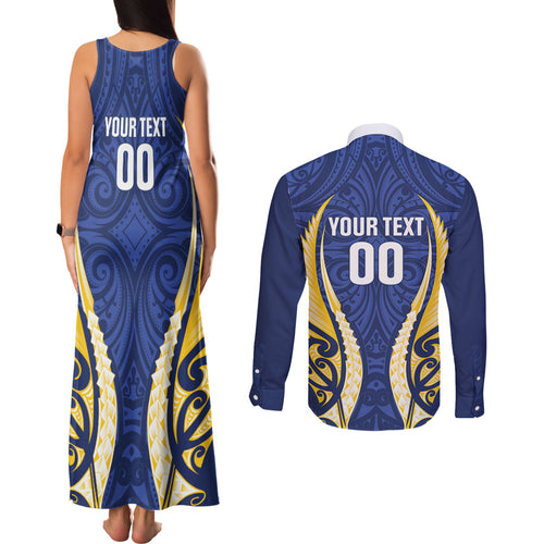 Bay of Plenty 2026 Rugby Custom Couples Matching Tank Maxi Dress and Long Sleeve Button Shirt NZ Maori Silver Fern