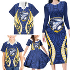 Bay of Plenty 2026 Rugby Custom Family Matching Long Sleeve Bodycon Dress and Hawaiian Shirt NZ Maori Silver Fern