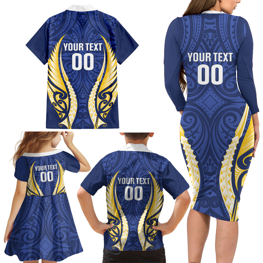 Bay of Plenty 2026 Rugby Custom Family Matching Long Sleeve Bodycon Dress and Hawaiian Shirt NZ Maori Silver Fern