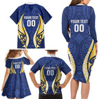 Bay of Plenty 2026 Rugby Custom Family Matching Long Sleeve Bodycon Dress and Hawaiian Shirt NZ Maori Silver Fern