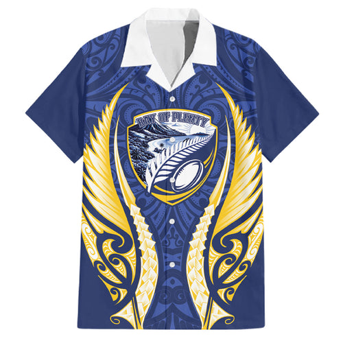 Bay of Plenty 2026 Rugby Custom Family Matching Off The Shoulder Long Sleeve Dress and Hawaiian Shirt NZ Maori Silver Fern