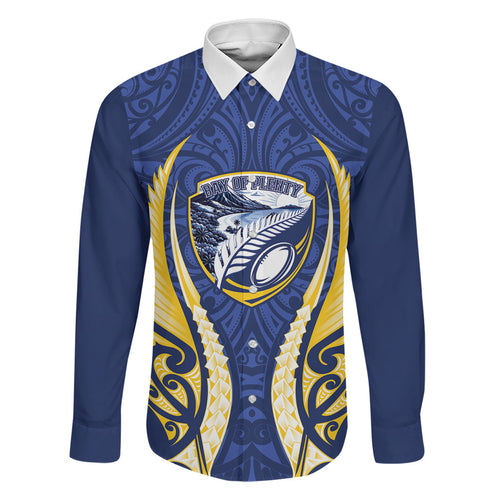 Bay of Plenty 2026 Rugby Custom Family Matching Off The Shoulder Long Sleeve Dress and Hawaiian Shirt NZ Maori Silver Fern