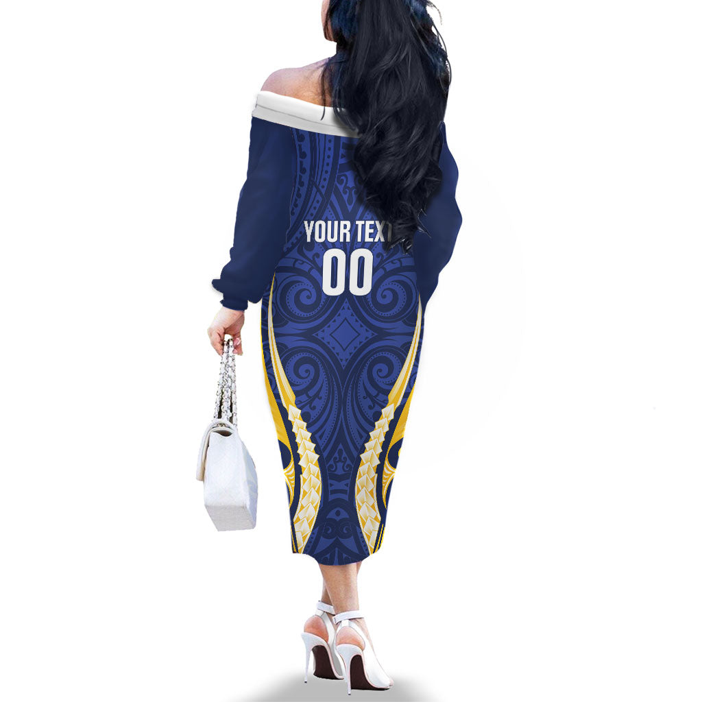 Bay of Plenty 2026 Rugby Custom Family Matching Off The Shoulder Long Sleeve Dress and Hawaiian Shirt NZ Maori Silver Fern