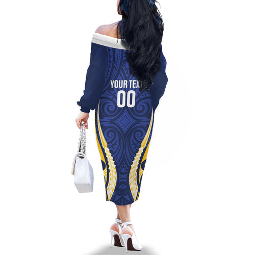 Bay of Plenty 2026 Rugby Custom Family Matching Off The Shoulder Long Sleeve Dress and Hawaiian Shirt NZ Maori Silver Fern