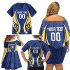 Bay of Plenty 2026 Rugby Custom Family Matching Off Shoulder Short Dress and Hawaiian Shirt NZ Maori Silver Fern