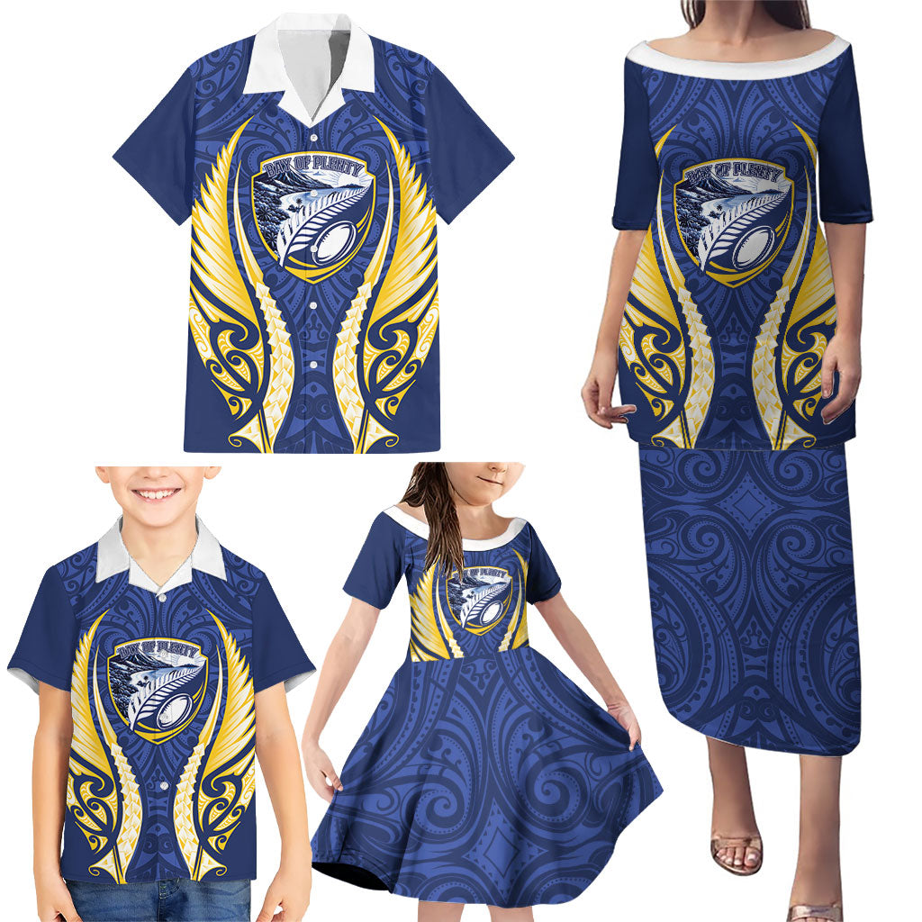 Bay of Plenty 2026 Rugby Custom Family Matching Puletasi and Hawaiian Shirt NZ Maori Silver Fern