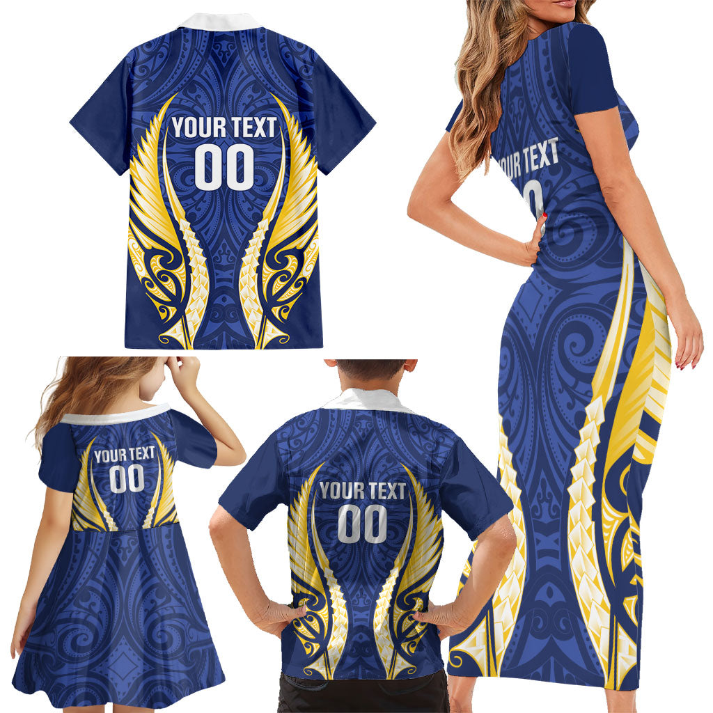 Bay of Plenty 2026 Rugby Custom Family Matching Short Sleeve Bodycon Dress and Hawaiian Shirt NZ Maori Silver Fern