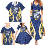 Bay of Plenty 2026 Rugby Custom Family Matching Summer Maxi Dress and Hawaiian Shirt NZ Maori Silver Fern