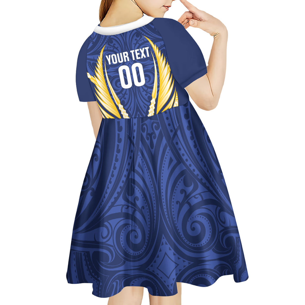 Bay of Plenty 2026 Rugby Custom Kid Short Sleeve Dress NZ Maori Silver Fern