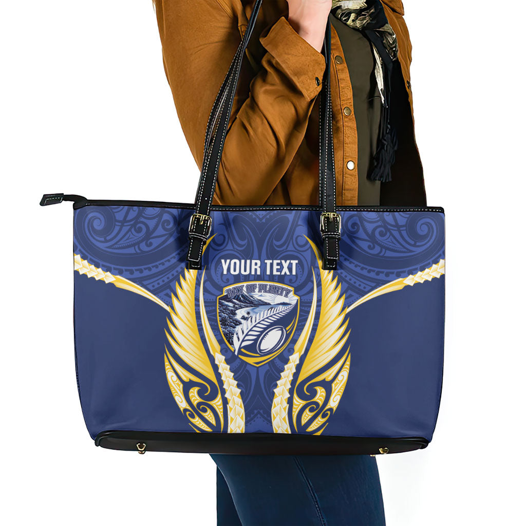 Bay of Plenty 2026 Rugby Custom Leather Tote Bag NZ Maori Silver Fern