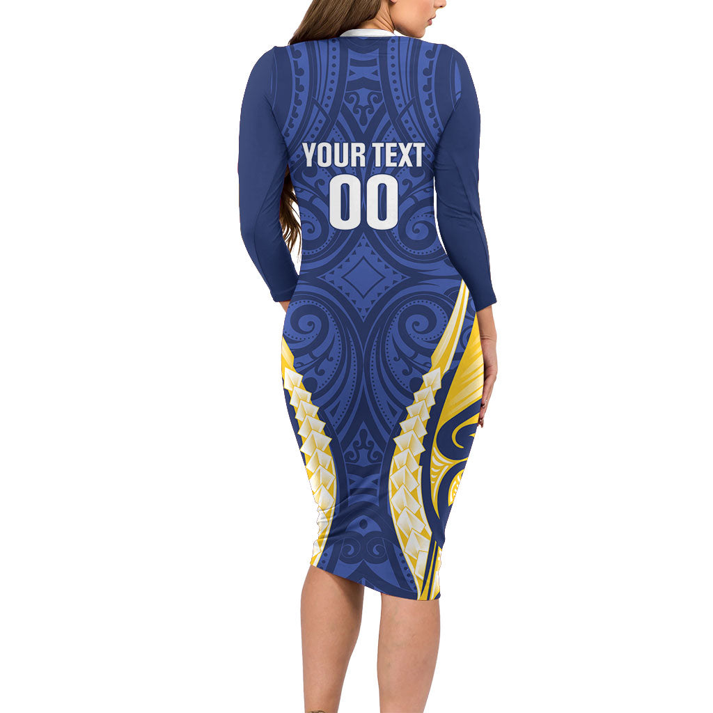Bay of Plenty 2026 Rugby Custom Long Sleeve Bodycon Dress NZ Maori Silver Fern