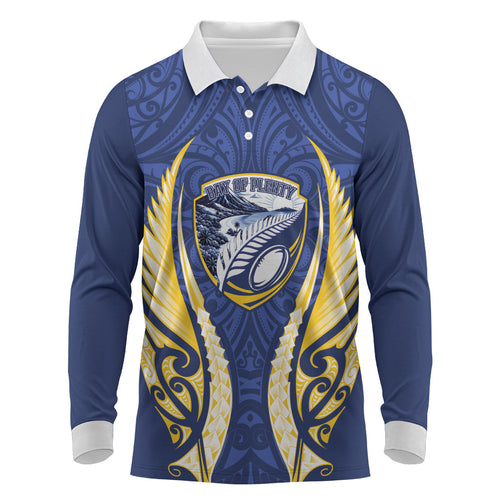 Bay of Plenty 2026 Rugby Custom Long Sleeve Polo Shirt NZ Maori Silver Fern