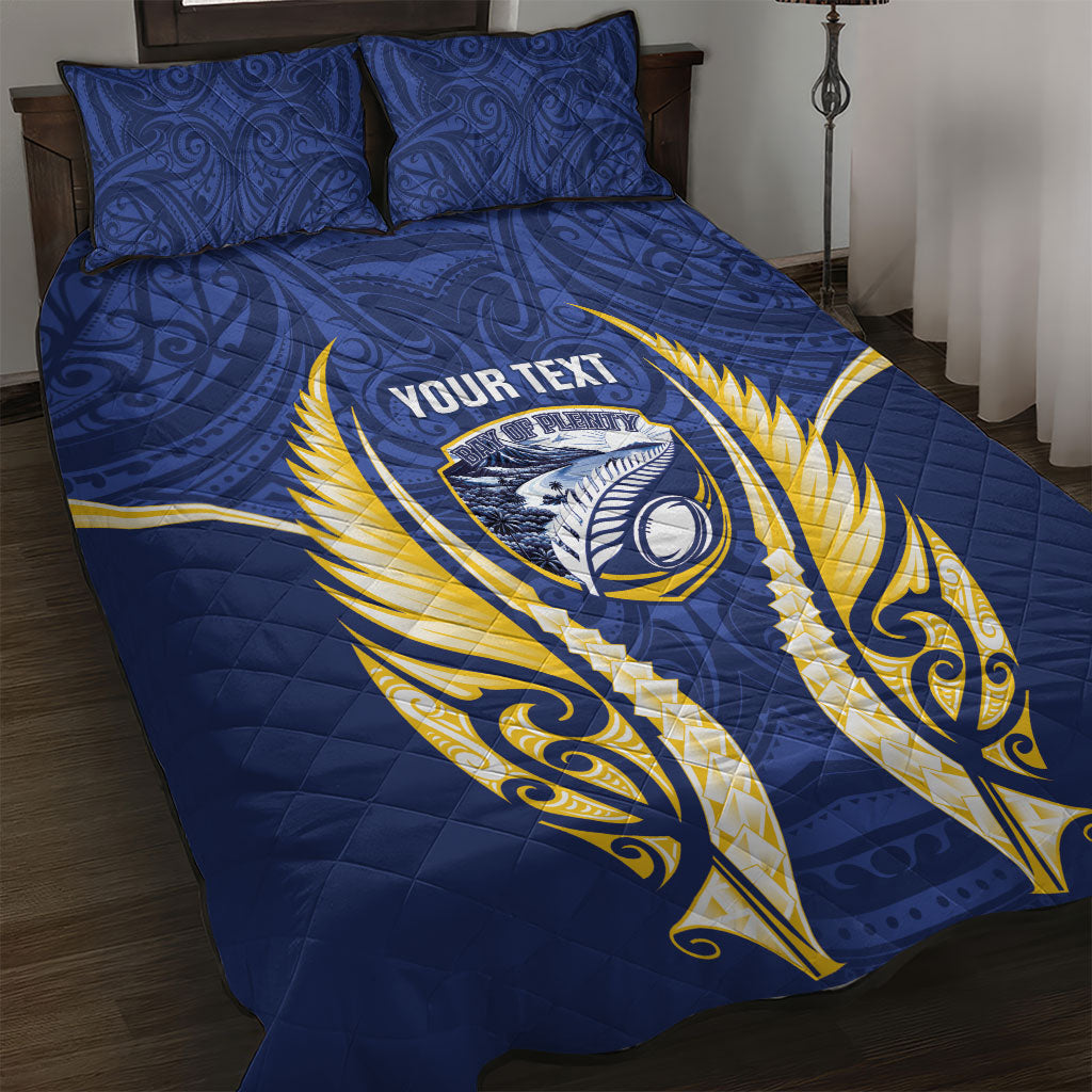 Bay of Plenty 2026 Rugby Custom Quilt Bed Set NZ Maori Silver Fern