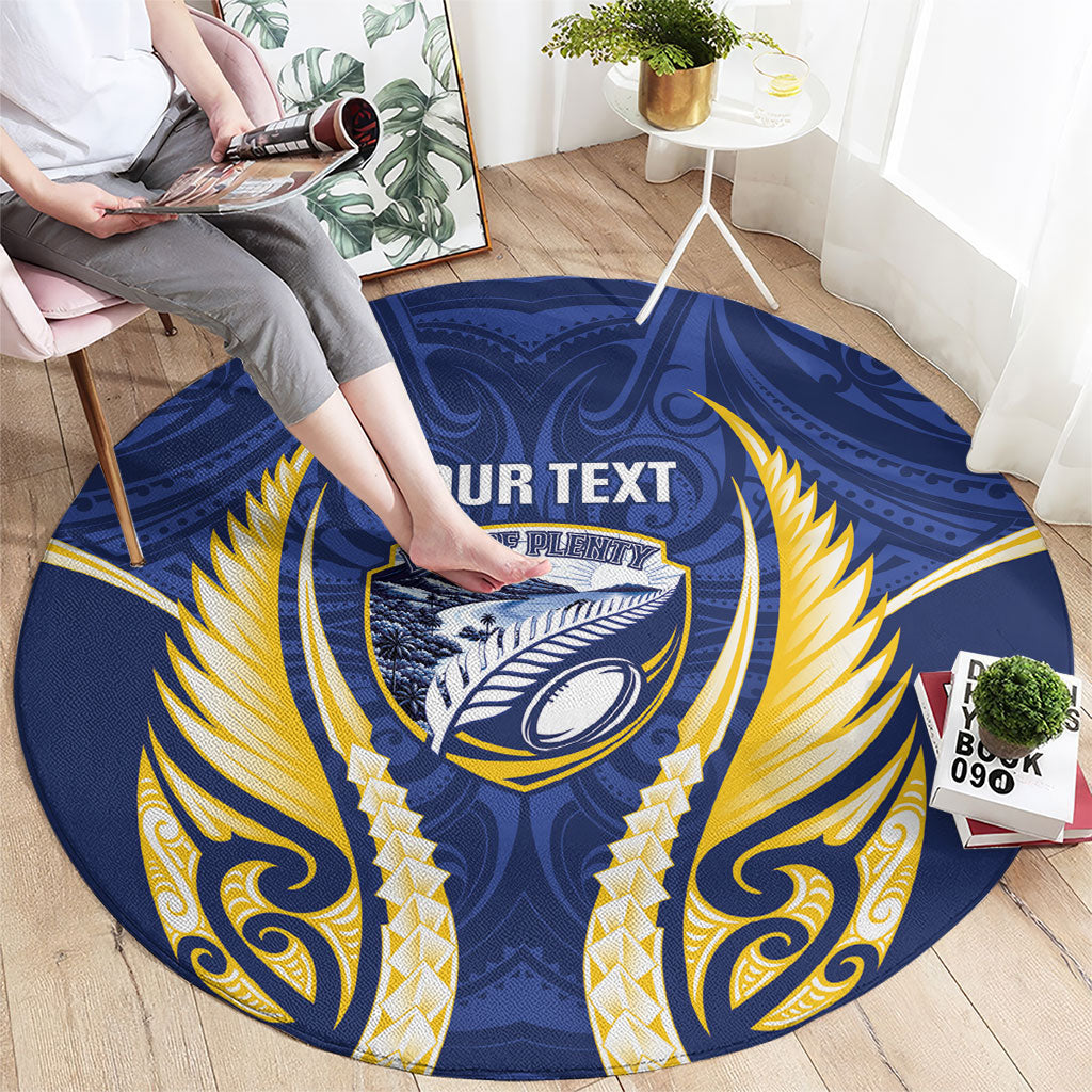 Bay of Plenty 2026 Rugby Custom Round Carpet NZ Maori Silver Fern