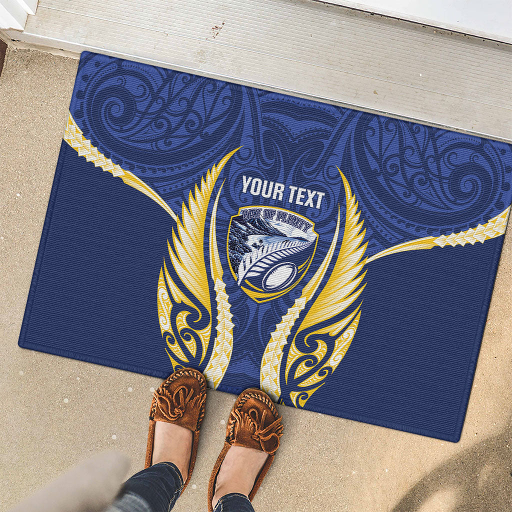 Bay of Plenty 2026 Rugby Custom Rubber Doormat NZ Maori Silver Fern