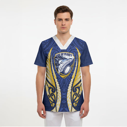 Bay of Plenty 2026 Rugby Custom Scrub Top NZ Maori Silver Fern