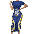 Bay of Plenty 2026 Rugby Custom Short Sleeve Bodycon Dress NZ Maori Silver Fern