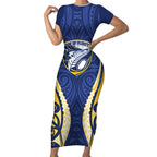 Bay of Plenty 2026 Rugby Custom Short Sleeve Bodycon Dress NZ Maori Silver Fern