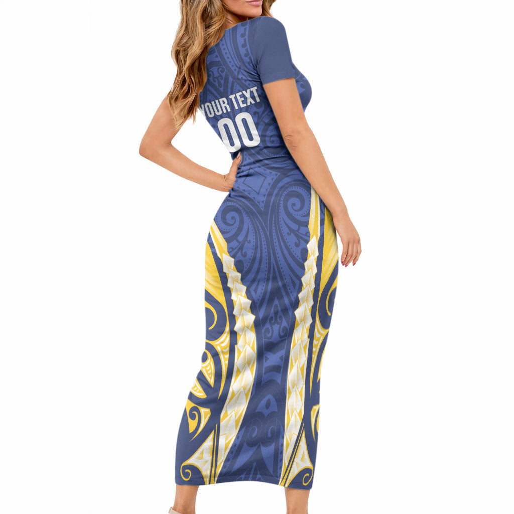 Bay of Plenty 2026 Rugby Custom Short Sleeve Bodycon Dress NZ Maori Silver Fern LT14