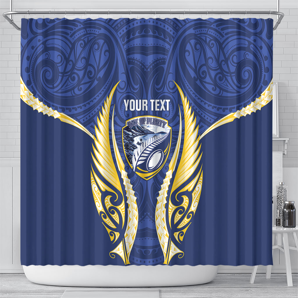 Bay of Plenty 2026 Rugby Custom Shower Curtain NZ Maori Silver Fern