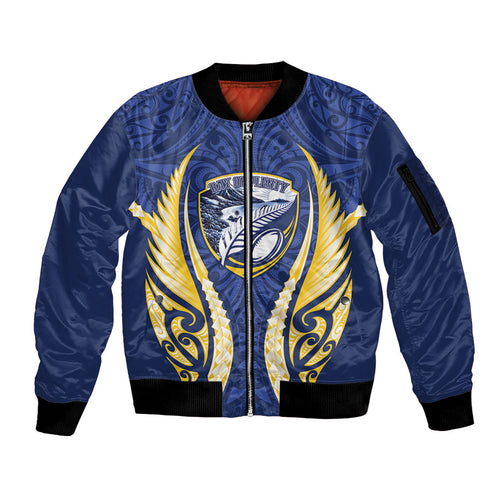 Bay of Plenty 2026 Rugby Custom Sleeve Zip Bomber Jacket NZ Maori Silver Fern
