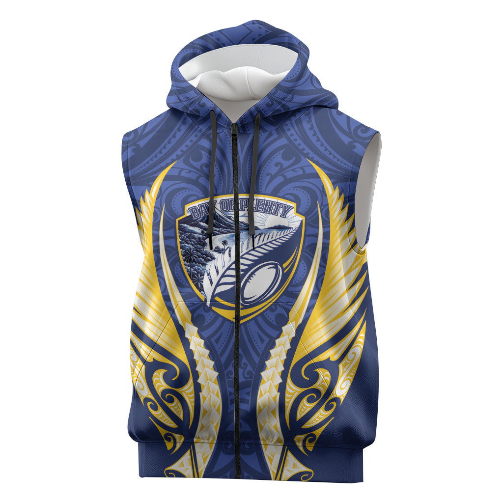Bay of Plenty 2026 Rugby Custom Sleeveless Zip Hoodie NZ Maori Silver Fern